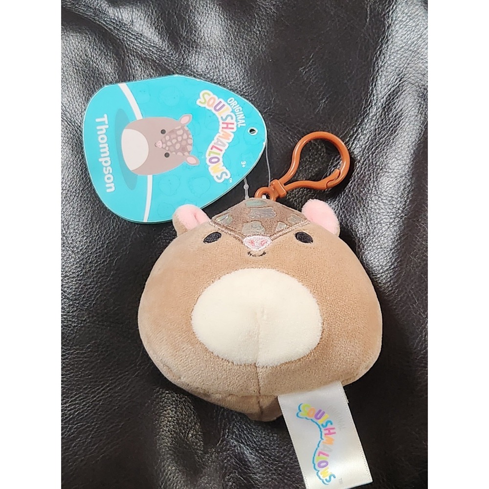 Squishmallow 3.5" Thompson the Armadillo Clip Keychain Plush - NWT Brand New
